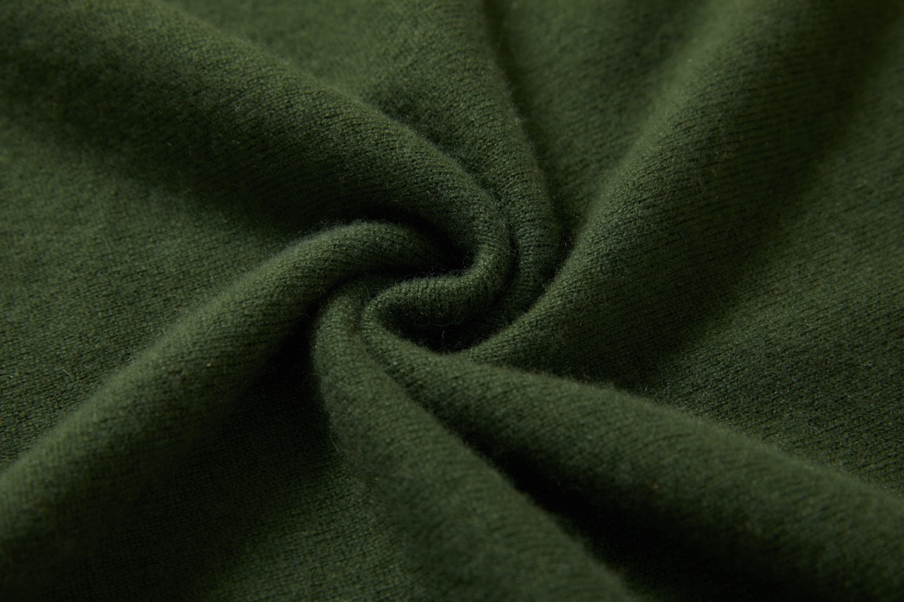 Genoa Sage Cashmere Half Zip Sweater