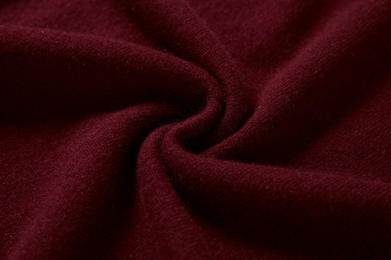 Genoa Burgundy Cashmere Half Zip Sweater
