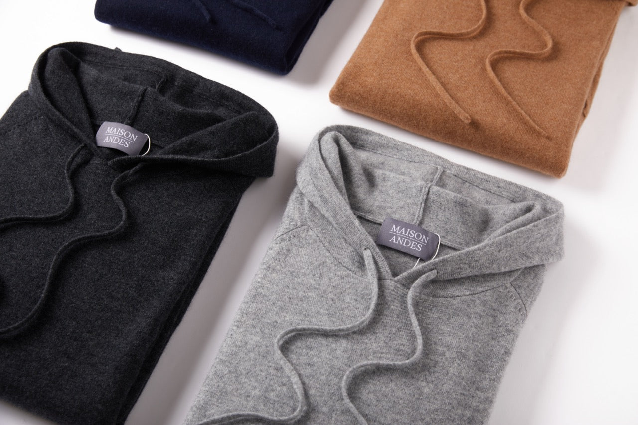 Carrara Dark Gray Cashmere Pullover Hoodie