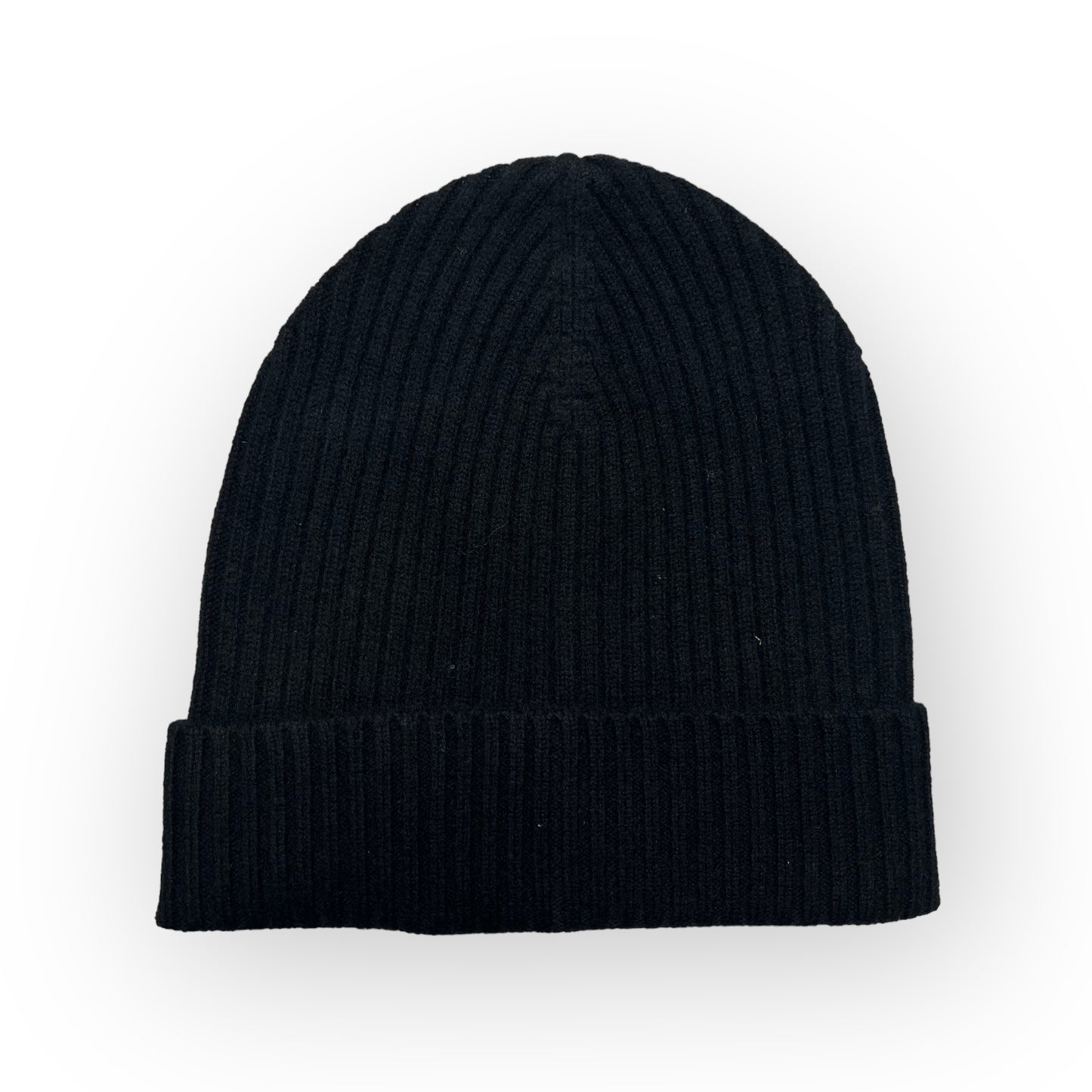 Lungomare Black Ribbed Cashmere Beanie