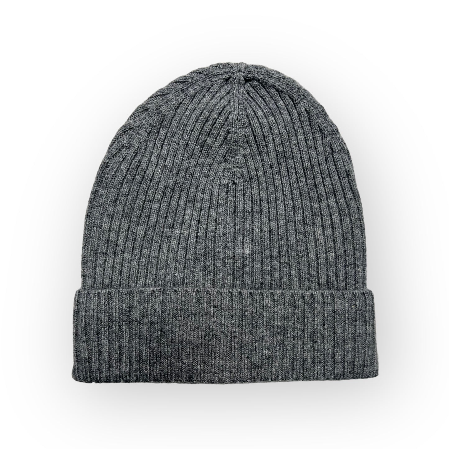 Lungomare Light Gray Ribbed Cashmere Beanie