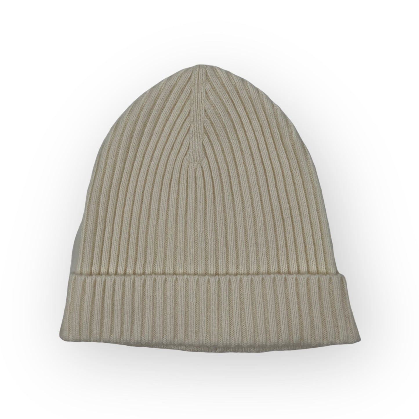 Lungomare White Ribbed Cashmere Beanie