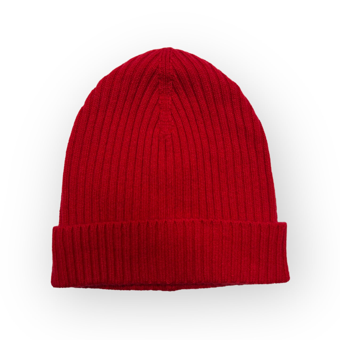 Lungomare Red Ribbed Cashmere Beanie