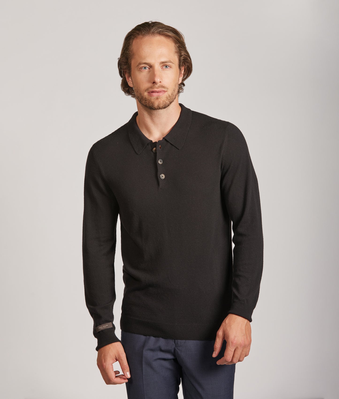 Polo Shirt in Vicuña Black