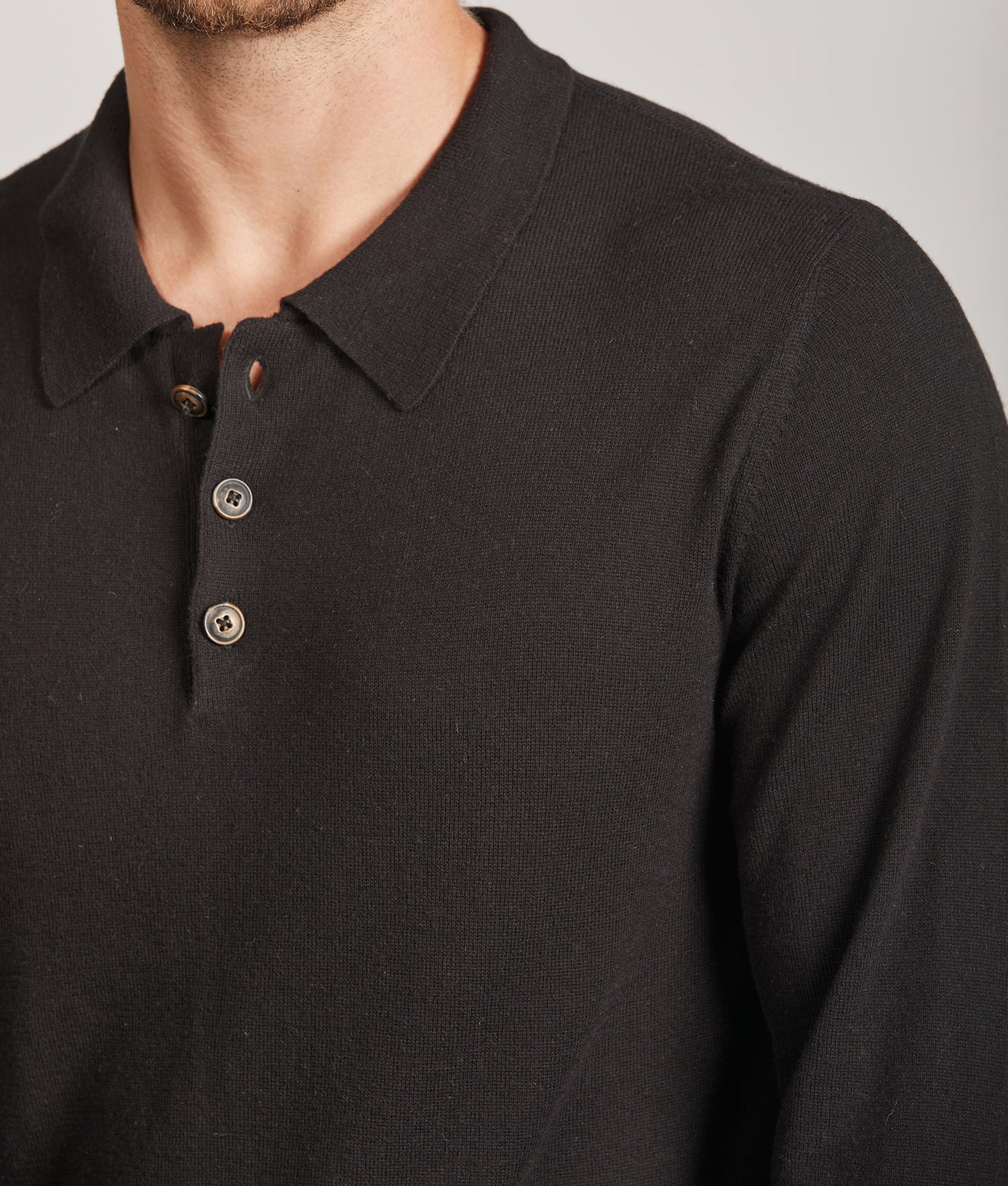 Polo Shirt in Vicuña Black
